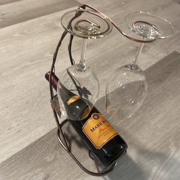 Wine rack with 2 glasses holder - Picture 2 of 5